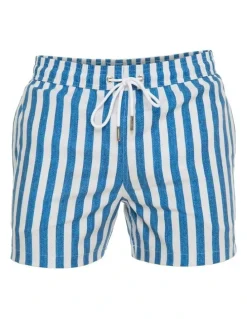 Tolu Balneare Swim Stripe Shorts in Blue/White