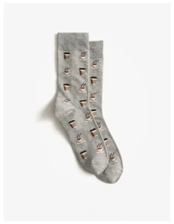 Trenery Coffee Crew Sock in Cement