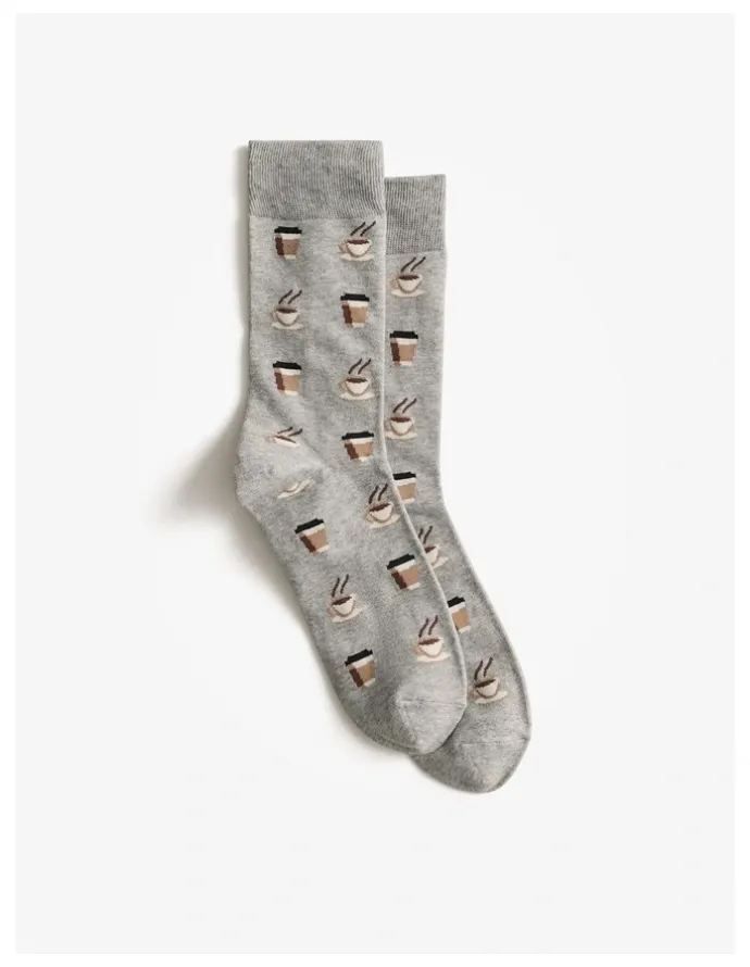Trenery Coffee Crew Sock in Cement