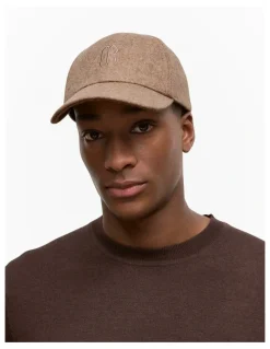 Trenery Leo Wool Blend Monogram Cap in Sierra