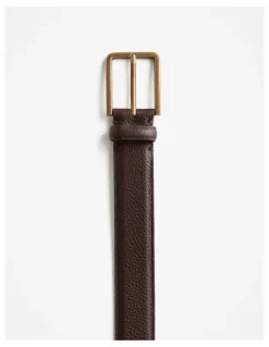 Trenery Mica Grain-leather Belt in Espresso