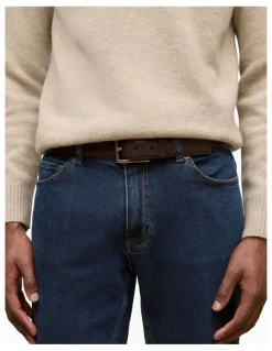 Trenery Mica Grain-leather Belt in Espresso