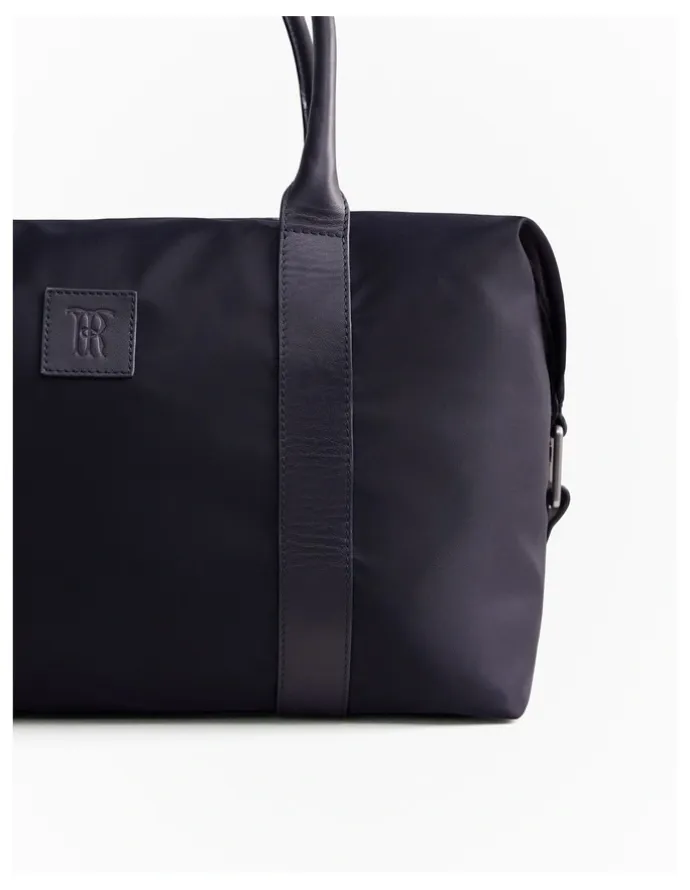 Trenery Terra Leather Trimmed Travel Bag in Night Sky