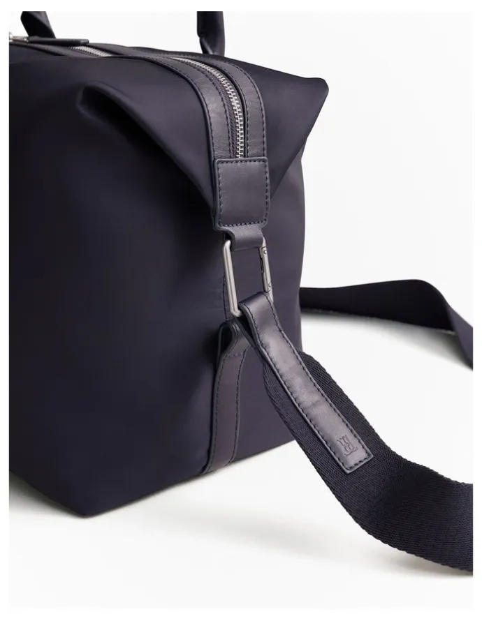 Trenery Terra Leather Trimmed Travel Bag in Night Sky