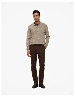 Trenery Cotton Crew T-shirt in Coffee