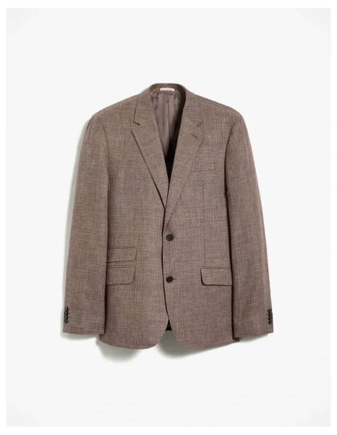 Trenery Linen Cotton Textured Blazer in Cocoa