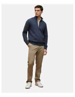 Trenery Pique Marle Monogram Polo in Stone