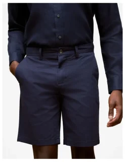 Trenery Stretch Cotton Chino Shorts in Navy