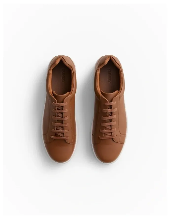 Trenery Woodhead Leather Sneaker in Chestnut