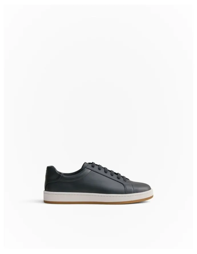Trenery Woodhead Leather Sneaker in Navy