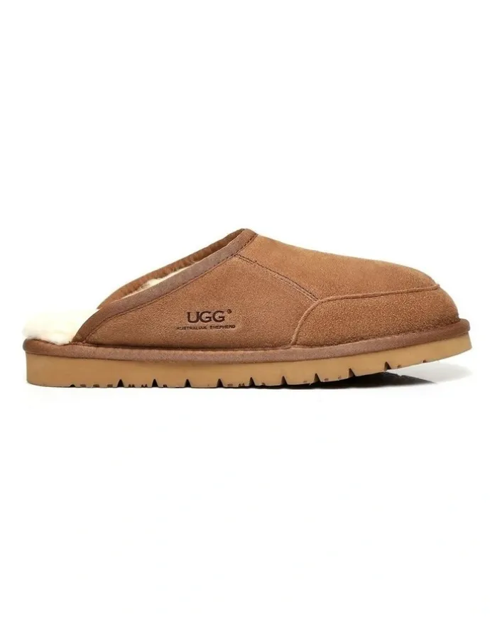 UGG Australian Shepherd Bred Cow Suede Slipper in Chestnut