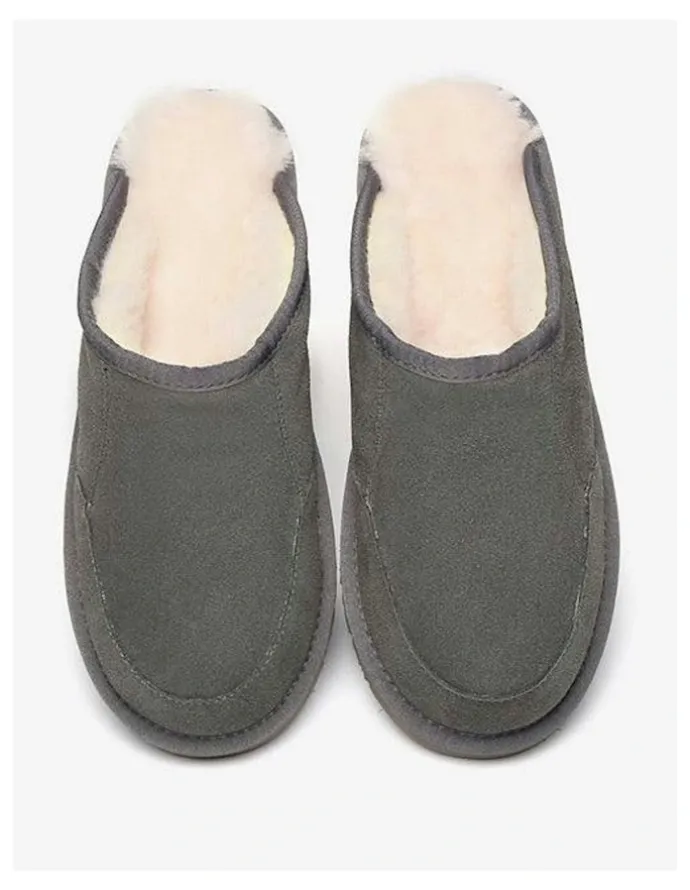 UGG Australian Shepherd Bred Cow Suede Slipper in Grey
