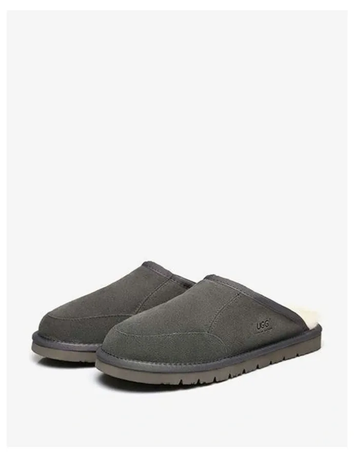 UGG Australian Shepherd Bred Cow Suede Slipper in Grey