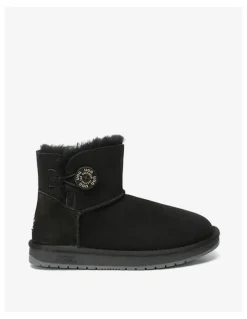 UGG Australian Shepherd Mini Button SheepSkin Boots in Black