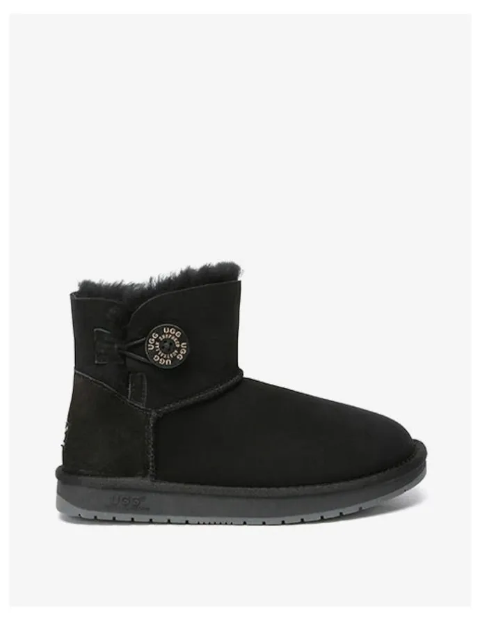 UGG Australian Shepherd Mini Button SheepSkin Boots in Black