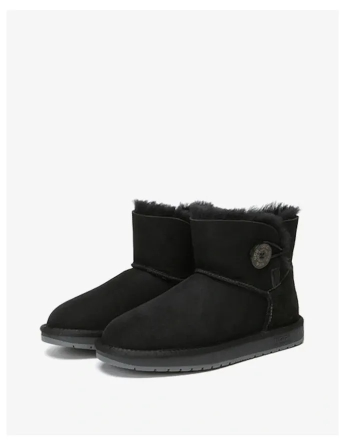 UGG Australian Shepherd Mini Button SheepSkin Boots in Black
