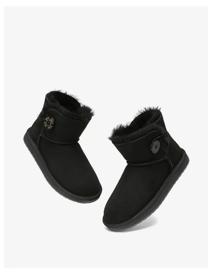 UGG Australian Shepherd Mini Button SheepSkin Boots in Black