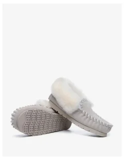 UGG Australian Shepherd Popo Cow Suede Moccasin Slipper in Sand