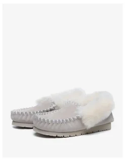 UGG Australian Shepherd Popo Cow Suede Moccasin Slipper in Sand