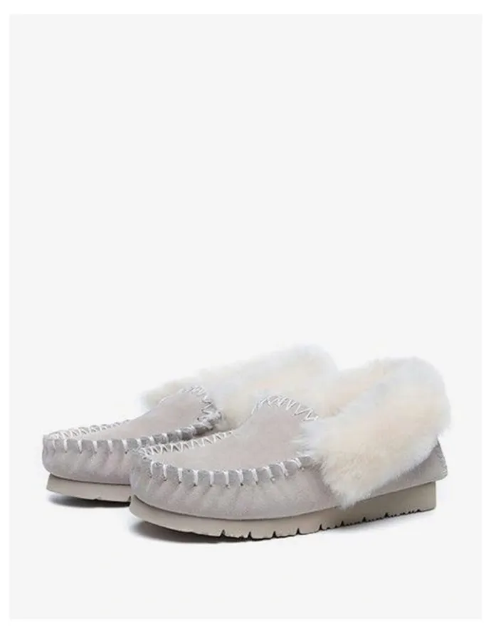 UGG Australian Shepherd Popo Cow Suede Moccasin Slipper in Sand
