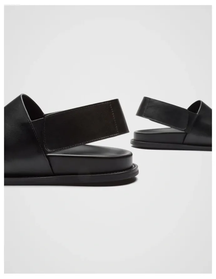 Unison Liam Leather Sandal in Black