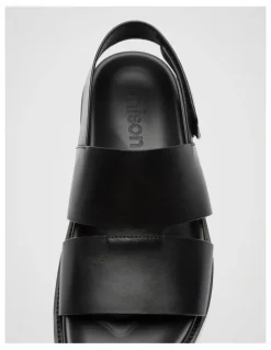 Unison Liam Leather Sandal in Black