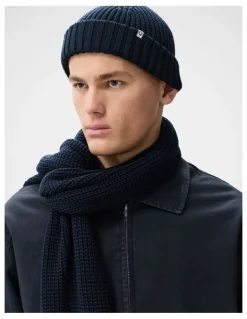 Unison Textured Knit Scarf in Blue