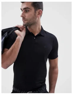 Unison Classic Jersey Polo in Black