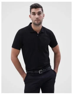 Unison Classic Jersey Polo in Black