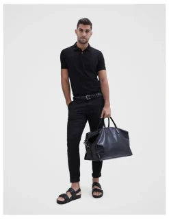 Unison Classic Jersey Polo in Black