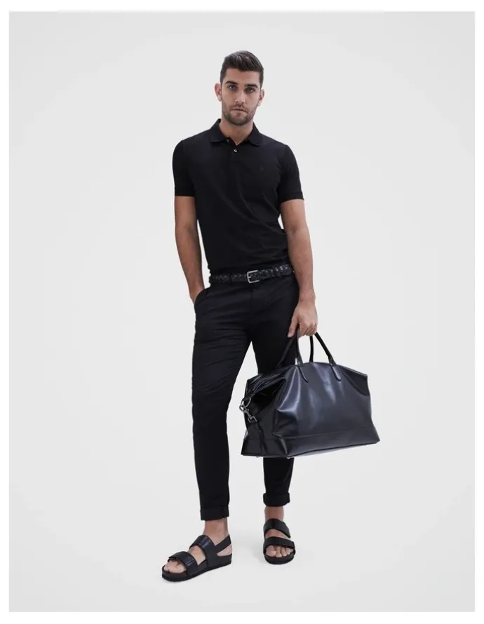 Unison Classic Jersey Polo in Black