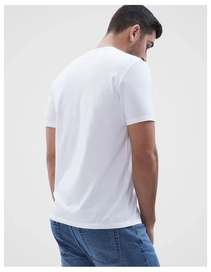 Unison Classic V Neck T Shirt in White