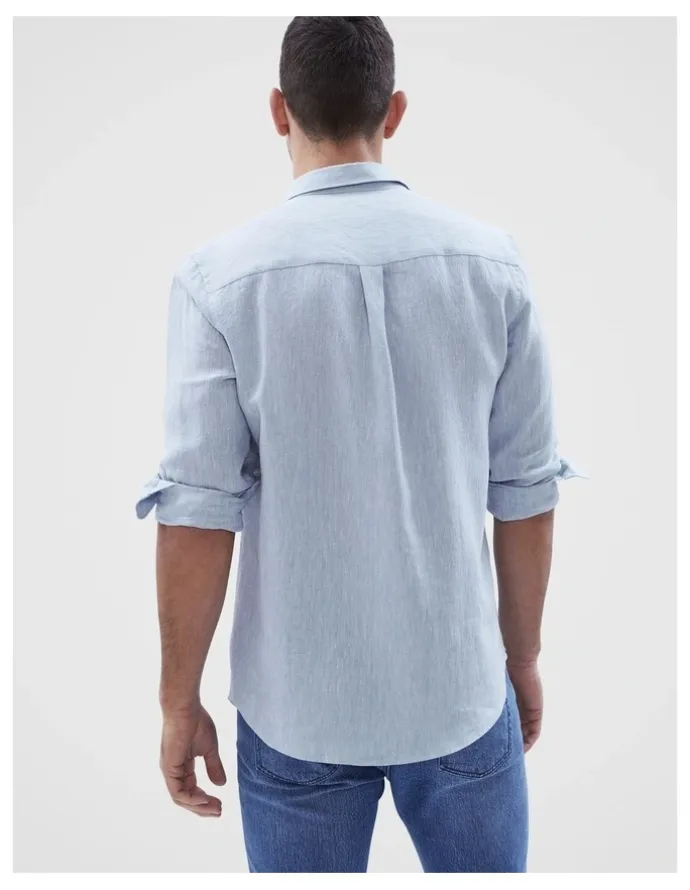 Unison Linen Regular Fit Shirt in Blue