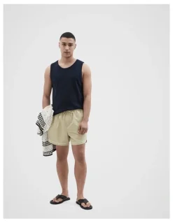 Unison Rib Singlet in Navy