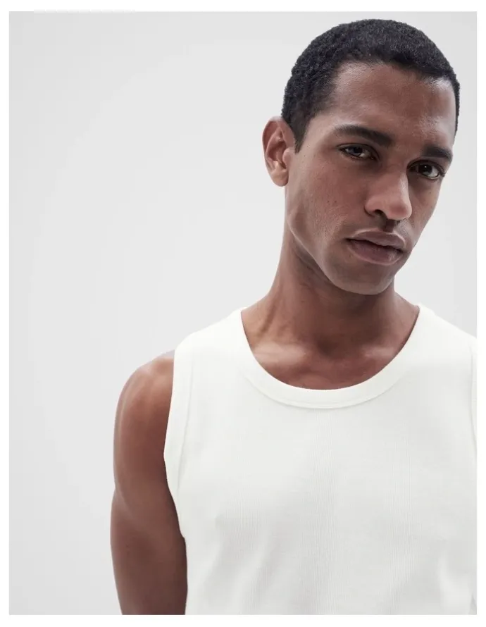 Unison Rib Singlet in White