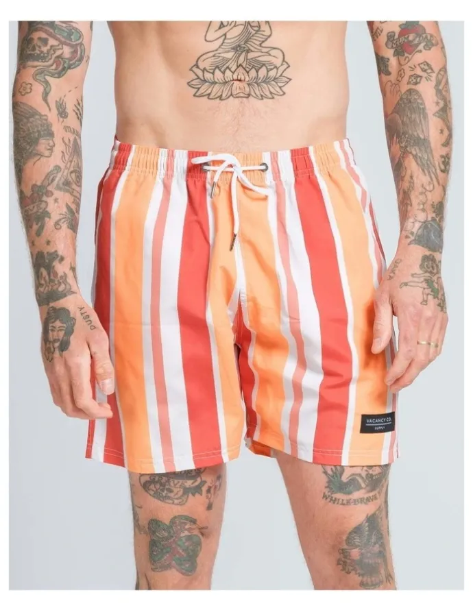 Vacancy Co Calypso Swim Shorts in Orange