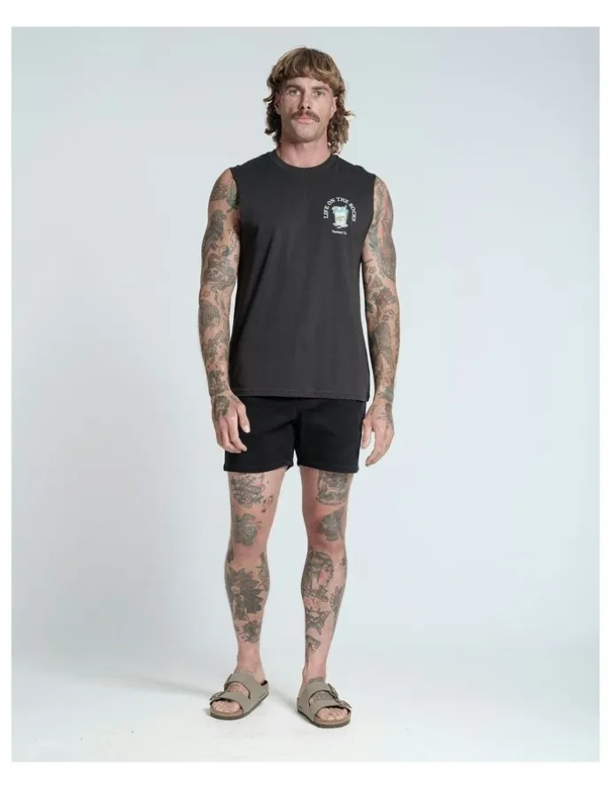 Vacancy Co Life on the Rocks Tank in Charcoal