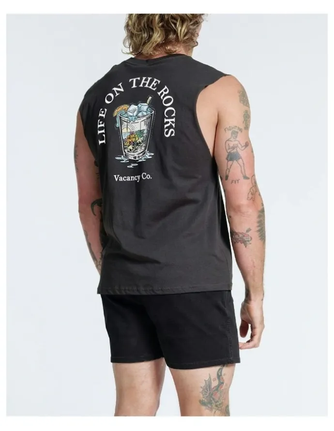 Vacancy Co Life on the Rocks Tank in Charcoal