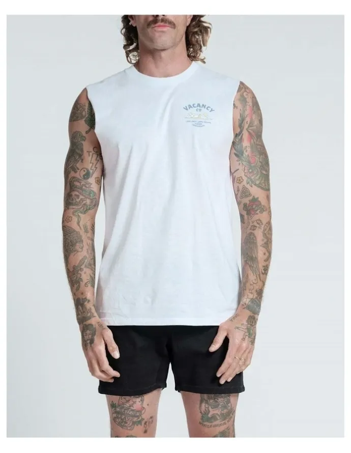 Vacancy Co Long Days Tank in White