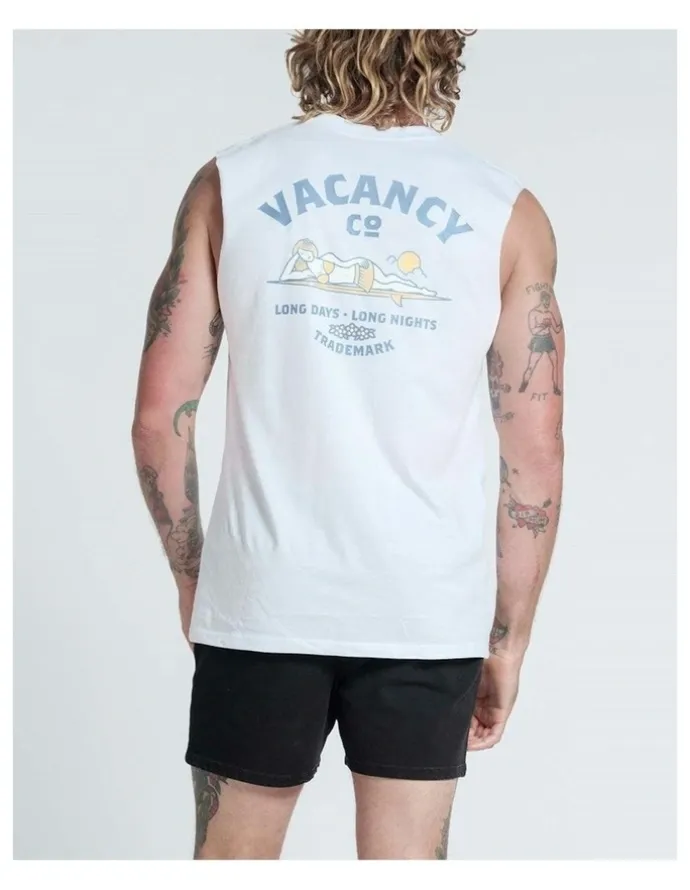 Vacancy Co Long Days Tank in White