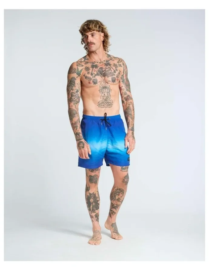 Vacancy Co Ombre Swim Shorts in Blue