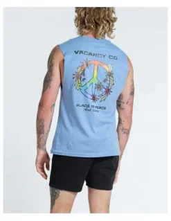 Vacancy Co Peace and Leisure Tank in Dusty Blue
