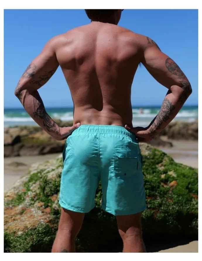 Vacancy Co Sea Foam Swim Shorts in Green
