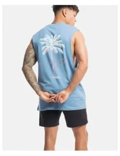 Vacancy Co Tropical Tank in Dusty Blue