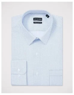 Van Heusen Circle Print Shirt Classic Fit in Sky Blue