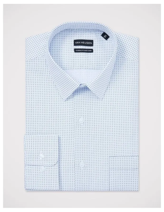 Van Heusen Circle Print Shirt Classic Fit in Sky Blue