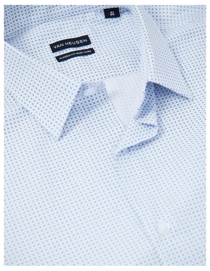 Van Heusen Circle Print Shirt Classic Fit in Sky Blue