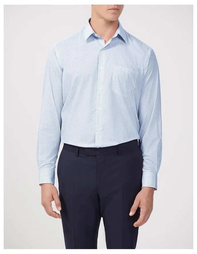 Van Heusen Circle Print Shirt Classic Fit in Sky Blue