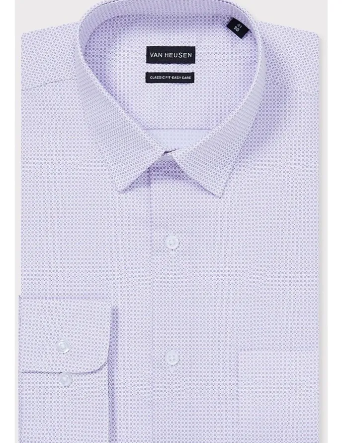 Van Heusen Geometric Print Shirt Classic Fit in Lavender
