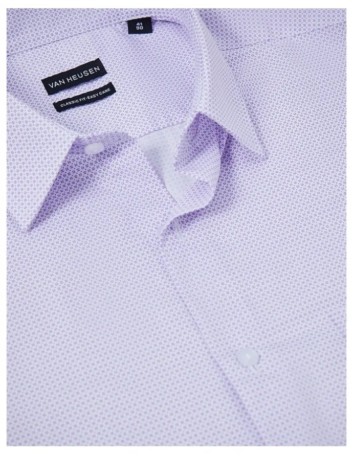 Van Heusen Geometric Print Shirt Classic Fit in Lavender